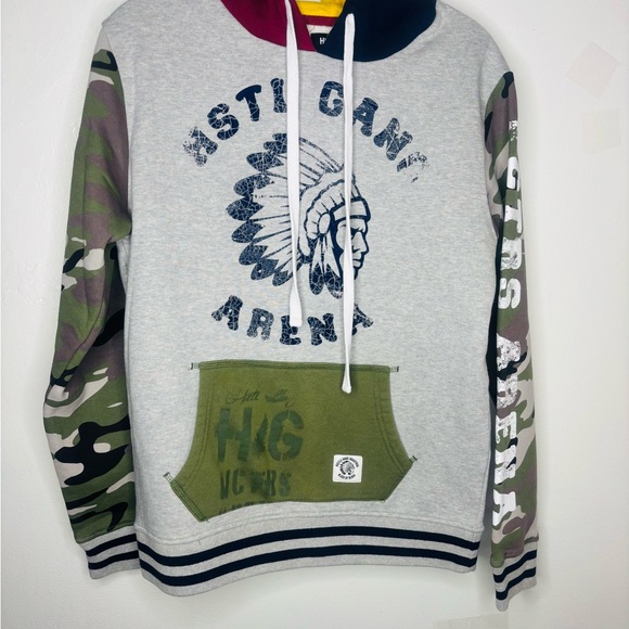 Hustle Gang Gray and Camouflage Hoodie - Picture 2 of 3